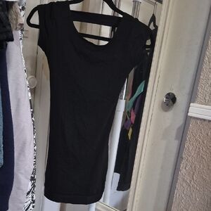 Charlotte Russe Black Dress with Pink and Teal Colorblock